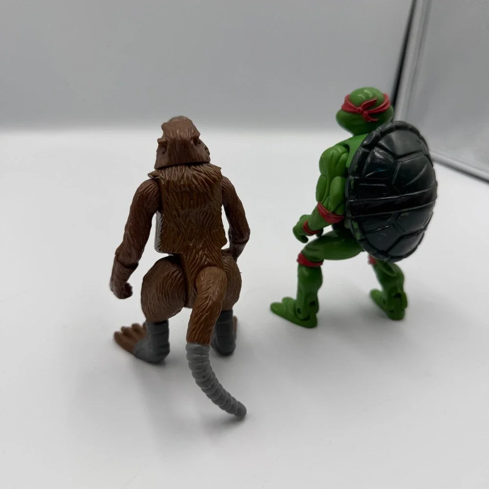 Vintage TMNT Lot 1988 Splinter & 1992 Toon Raphael Action Figures Playmates